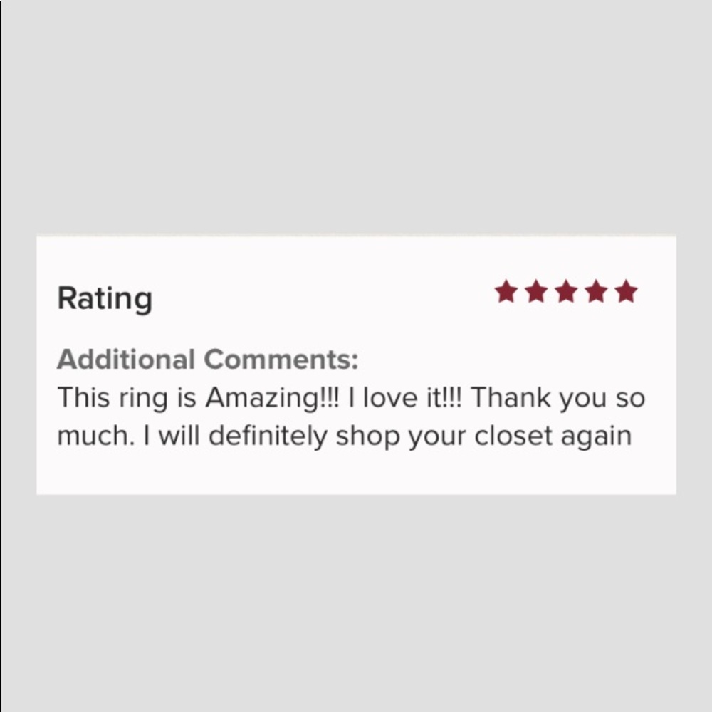 Rating on rings sold on here